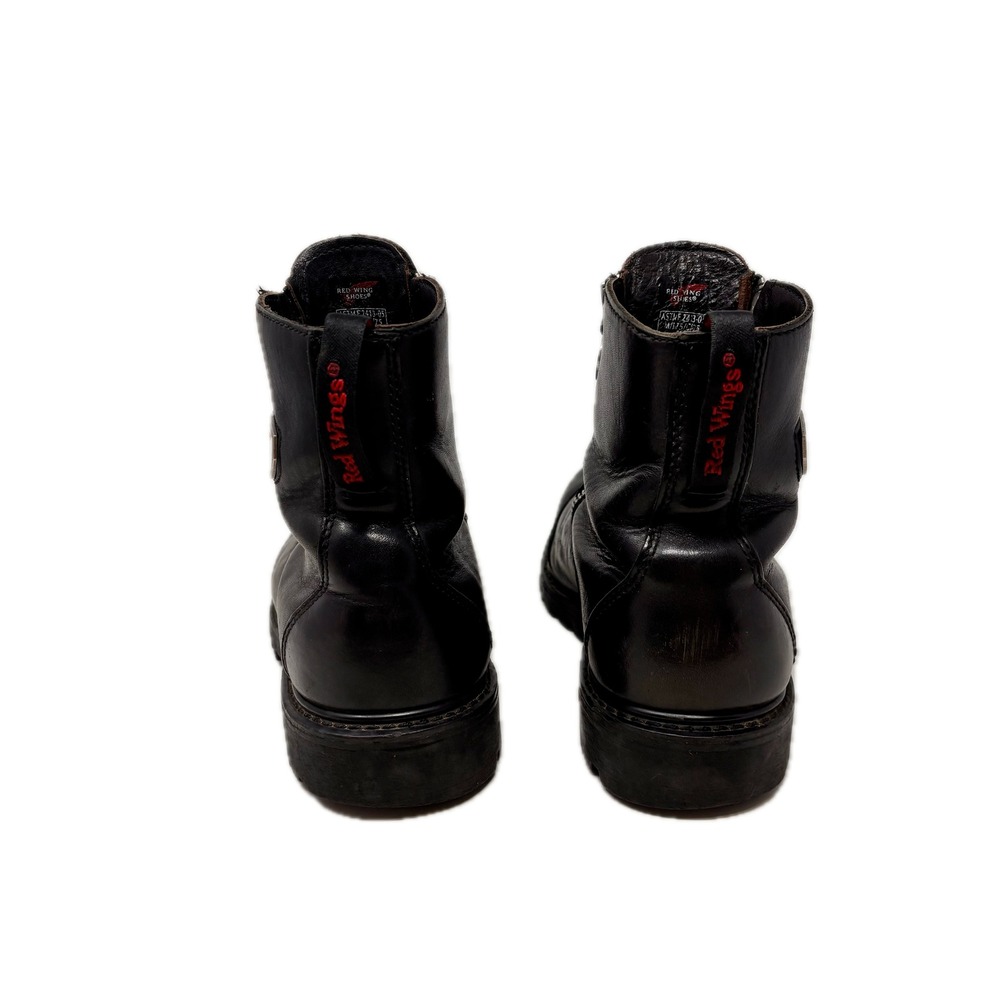 Red Wing 965 Mens Black Leather Zip Up Steel Toe Motorcycle Work Boots 10.5 D - Picture 3 of 6